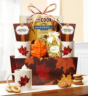 Autumn Leaves Cocoa & Mug Gift Basket