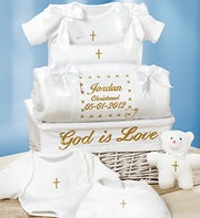 Personalized Baby Christening Gift Basket