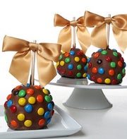 Chocolate Dipped Apples with M & M?s