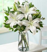 White Lily Bouquet for Sympathy