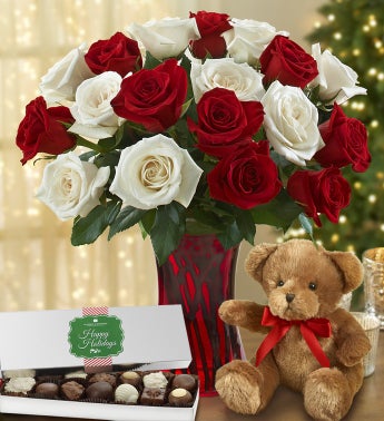 Peppermint Roses with Bear + Free Chocolate