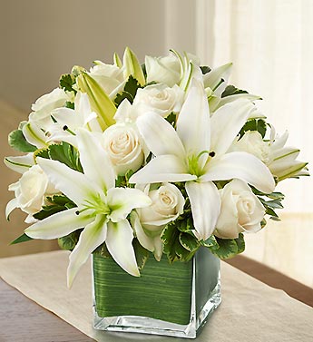 Modern Embrace? White Rose and Lily Cube