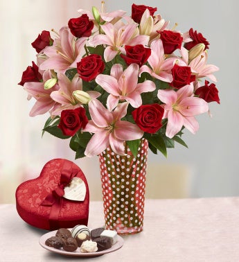 Romantic Rose and Lily Bouquet