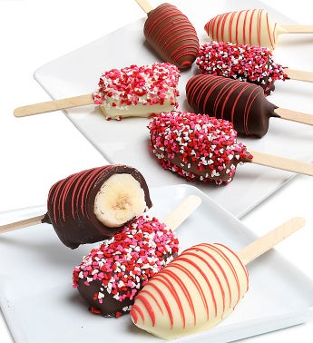 Valentines Chocolate Dipped Banana Bites