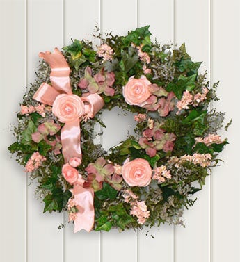 pink preserved wreath