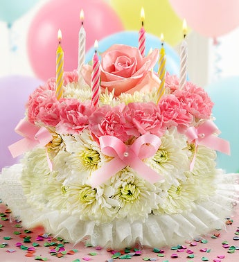 Birthday Cake made of  Flowers