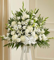 Heartfelt Sympathies Standing Basket - White