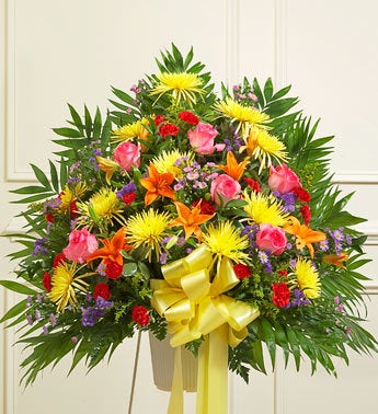 Heartfelt Sympathies Standing Basket - Bright