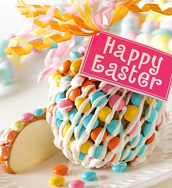 Happy Easter Caramel Apple with Candies