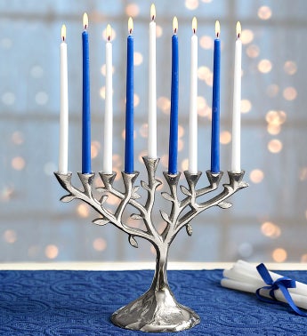 Aluminum Tree of Life Menorah