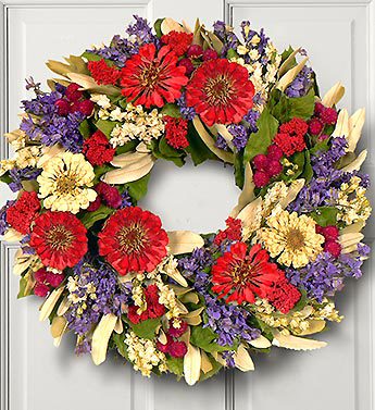 Natural Zinnia Preserved Wreath