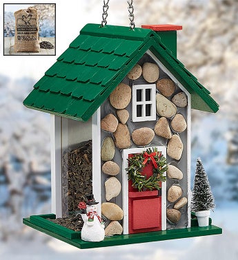 Stone Bird House Feeder