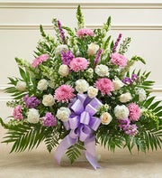 Lavender and white Sympathy Floor Basket
