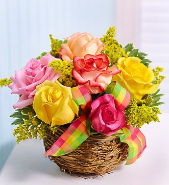 Birds Nest Basket of Roses
