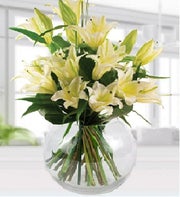 White lilies Sympathy Arrangement
